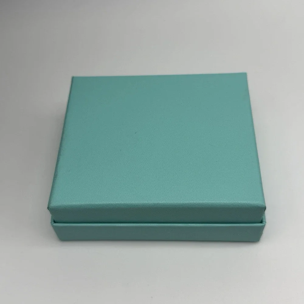 EMPTY Tiffany & Co Blue Jewelry Gift Box w Ribbon & Cotton Filling 4x3.5x1.5